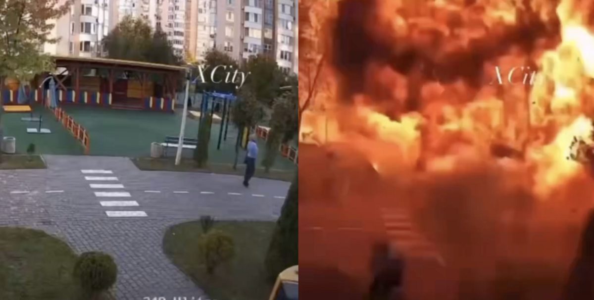 Moment Russian strike targets a Ukrainian kindergarten in a vile attack