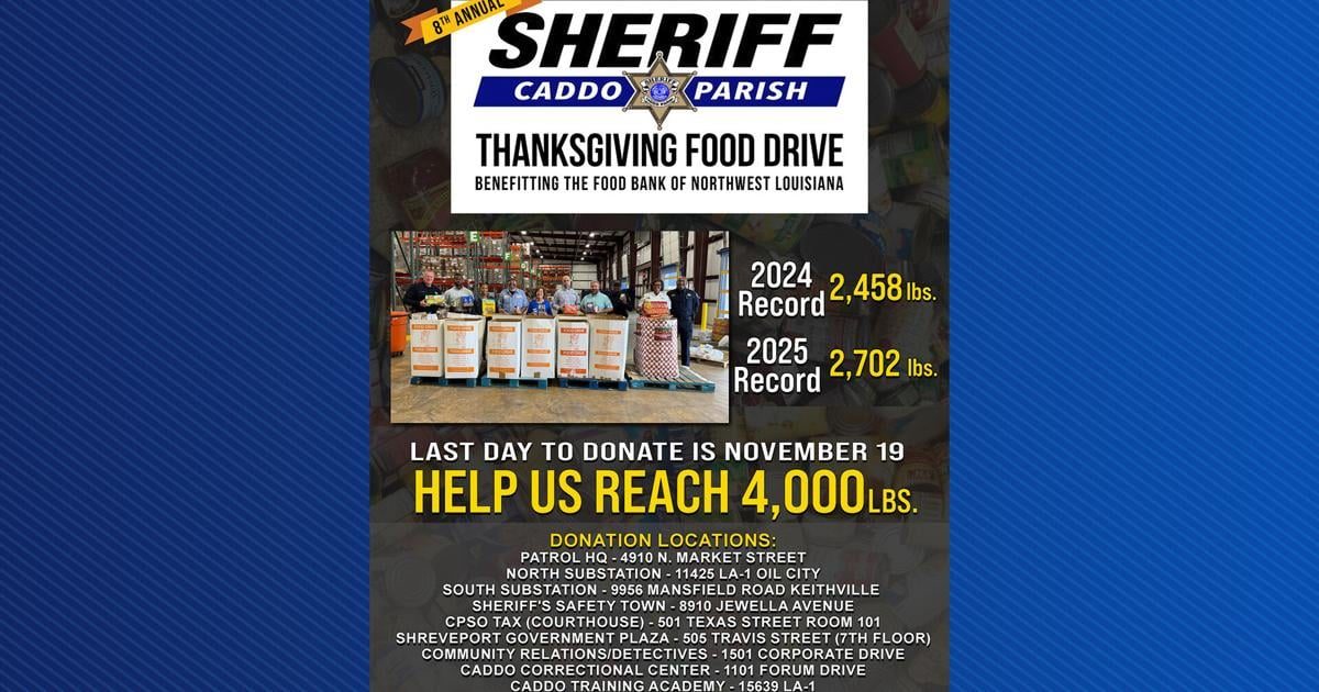 Caddo Parish Sheriff's Office launches eighth annual Thanksgiving food drive