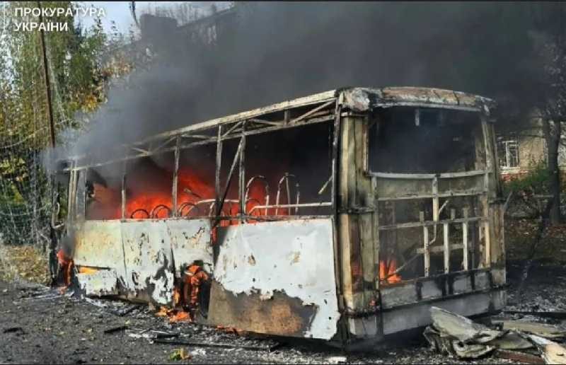 Russian strike on buses kills at least 30, say officials, as deadly attacks on Ukraine surge