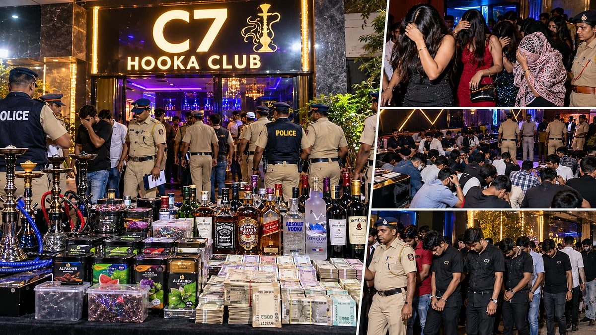Mira Road Police Raid C7 Hookah Club, Arrest 20; Illegal Liquor Worth ₹70,000 Seized, Owner Reportedly Flees