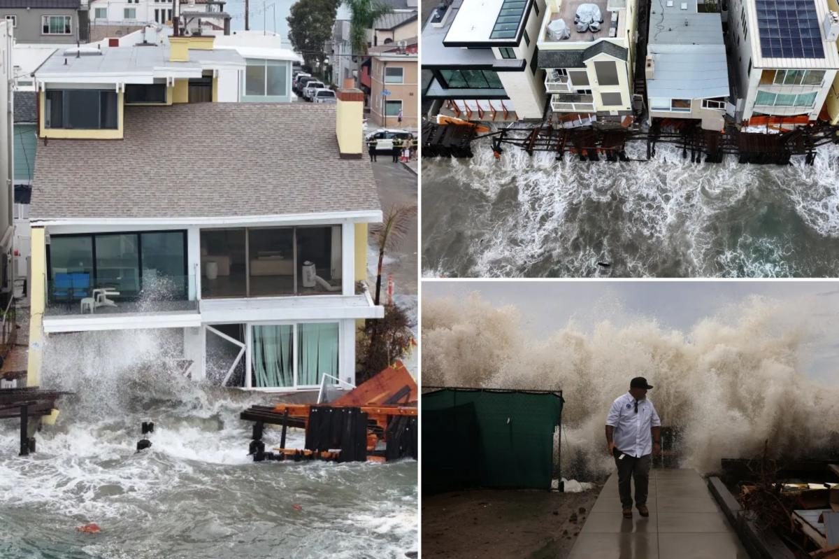Harrowing scenes as California coast battered by gargantuan waves, residents ordered to leave