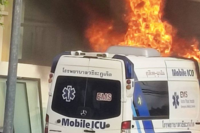 Ambulance fire in Phuket, no injuries