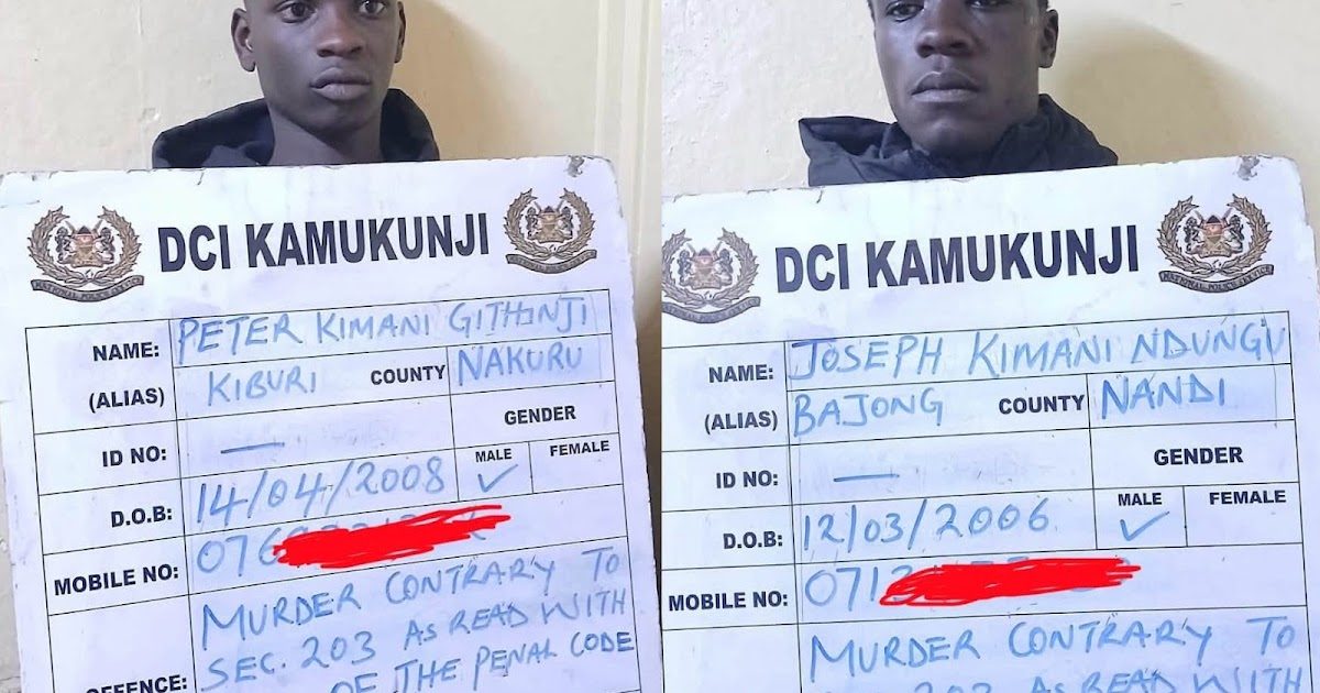 Detectives arrest two thugs behind the brutal murder of a shoe trader along Landies Road, where veteran journalist KEN WALIBORA was hit by a matatu while fleeing from thugs (PHOTOs)